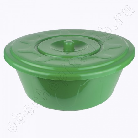 Таз пластиковый 10 л "Колор", с крышкой, цвет зеленый